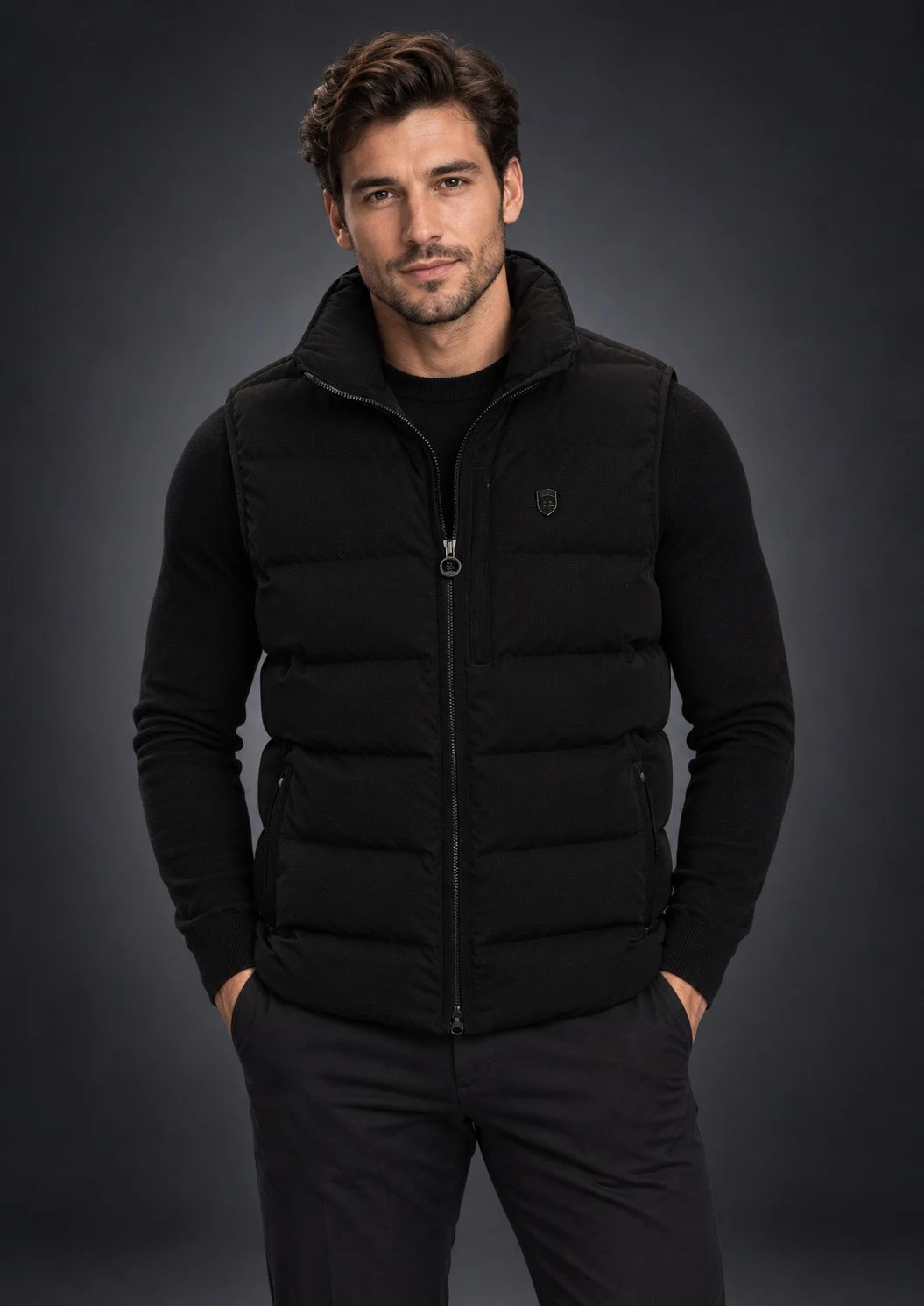 Blackbird Men Short Vest,565, Schwarz