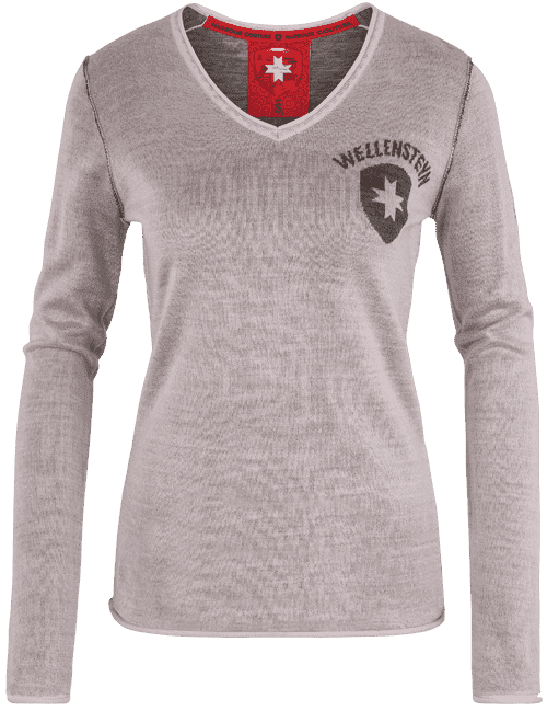 Damen Pullover 006, 939, Pastellpink/Silvergrey