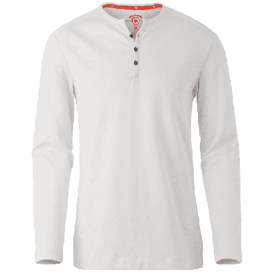Men Longsleeve 3Button, 977, White