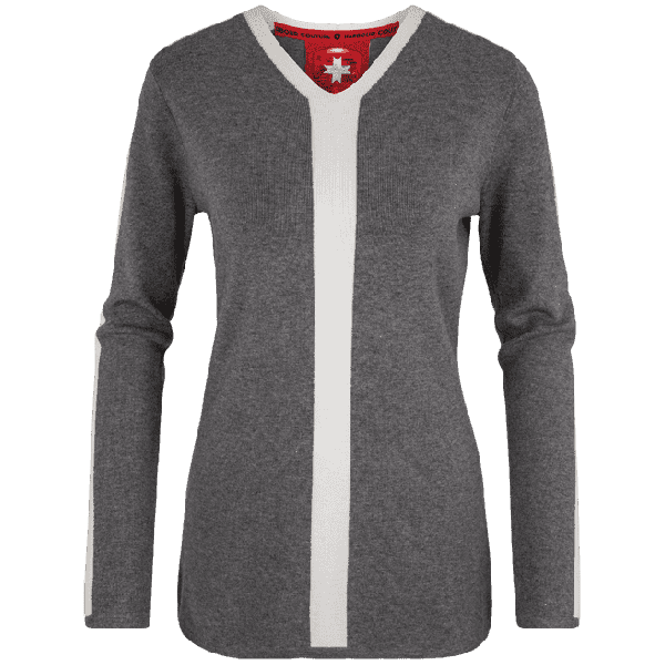 Damen Pullover 013, 942, Ashgrey/Ivory