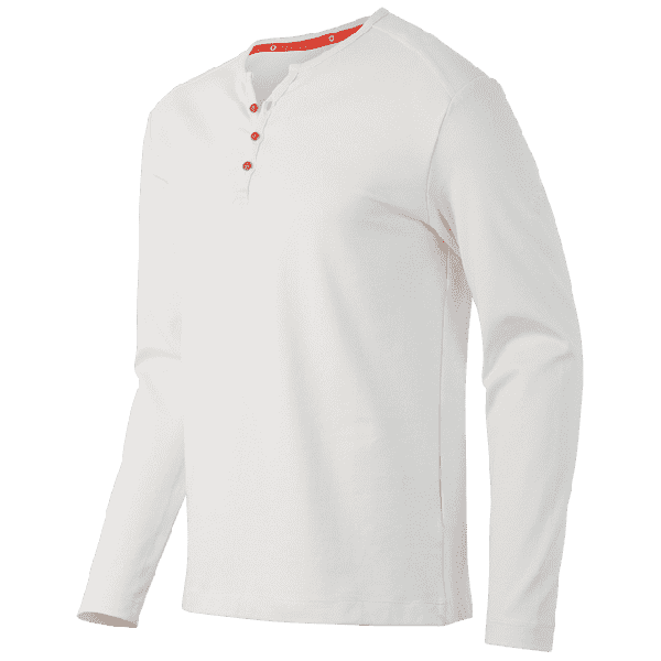 Men Longsleeve 3Button, 977, White